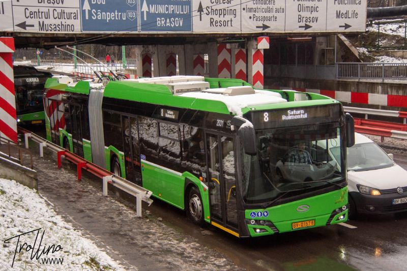 Wagen 2031 im Einsatz auf der Linie 8 am 17.12.2021. Foto: Ede Pattantyus