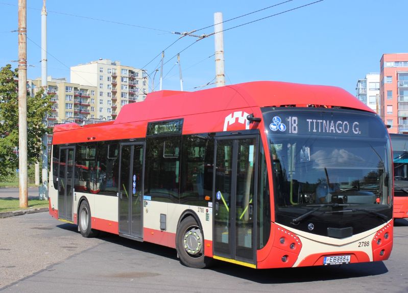 Sieger bei den Karosserie-Lieferanten ist die Firma SOR in 2025 geworden, hier als 12m-Variante Vilnius Trolleybus 2788 am 18.9.2024. Foto: J.Lehmann